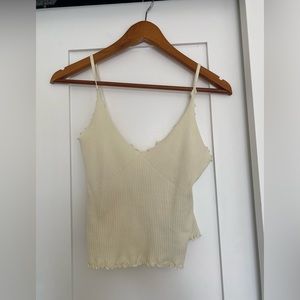 FREE PEOPLE EASY TO LOVE CAMI IN light yellow / beige